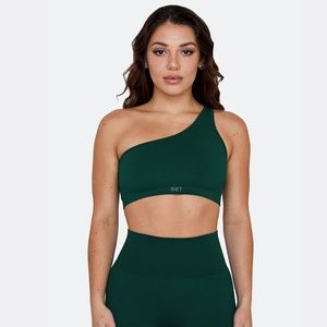 SET Active Ribbed One Shoulder Bra in Mojito